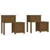 vidaXL Bedside Cabinet Set of 2 Honey brown Solid Pine Wood Standard