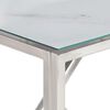 vidaXL Console Table Silver, White Stainless Steel, Tempered Glass
