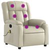 vidaXL Massage Recliner Chair Cream Faux leather Large