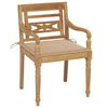 vidaXL Garden Chair Set of 2 Beige Solid Teak Wood Standard Durable
