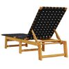 vidaXL Sun Lounger Set of 2 Black and Brown 100% Olefin Standard