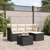 vidaXL Garden Sofa Set Black PE rattan, powder-coated steel, tempered glass