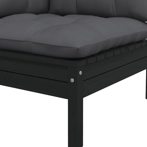 vidaXL Outdoor Corner Sofa Black, Anthracite