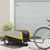 vidaXL Bike Trailer Black and Yellow 99.2 lb Iron