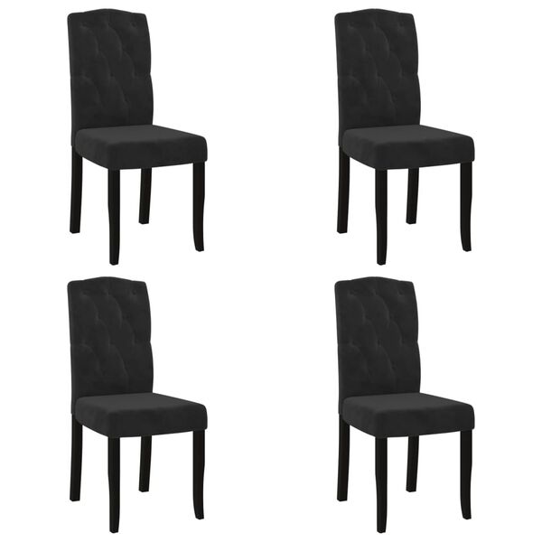 vidaXL Dining Chairs 4 pcs Black Velvet