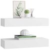 vidaXL Wall-mounted Drawer Shelves 2 pcs White 60x23,5x3.9 " MDF
