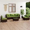 vidaXL Garden Lounge Set Brown, Green