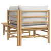 vidaXL Garden Lounge Set Light gray Bamboo, 100% Polyester fabric Medium