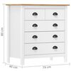 vidaXL Sideboard White and honey brown Solid pine wood
