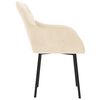 vidaXL Dining Chair Set of 2 Cream Velvet (100% polyester), metal, plywood