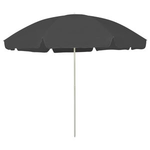 vidaXL Beach Parasol Anthracite Polyester Large Tiltable Beach Parasol