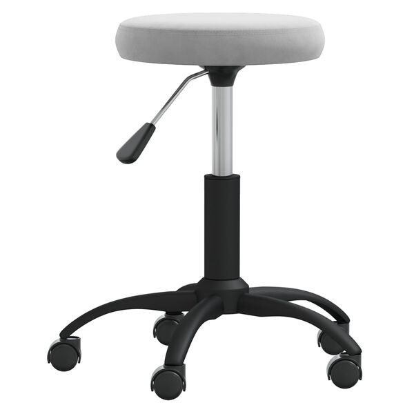 vidaXL Massage Stool Light Grey Velvet, Powder-Coated Steel