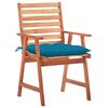 vidaXL Patio Chair Set of 3 Blue, Brown Solid Acacia wood, 100% Polyester