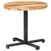 vidaXL Bistro Table Brown, Black Rough Mango Wood, Iron Medium Durable