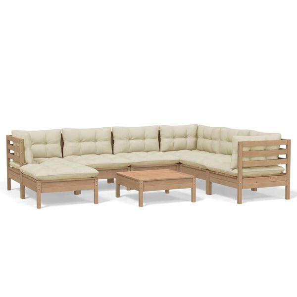vidaXL Garden Lounge Set Honey brown, Cream
