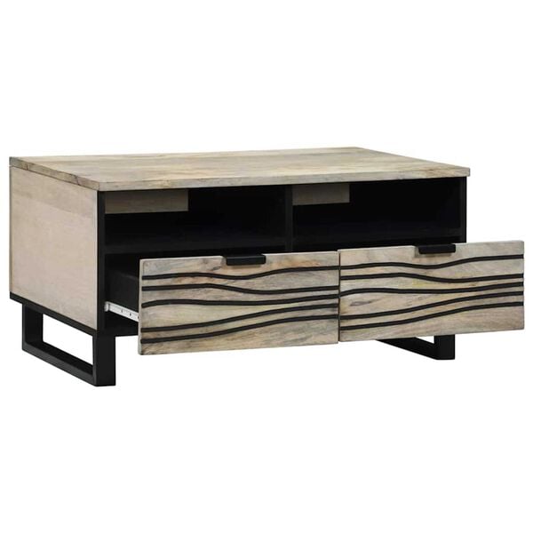 vidaXL Coffee Table Beige and Black 31.50 x 21.26 x 15.75 in