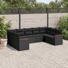 vidaXL Garden Sofa Set Black PE Rattan, Powder-coated Steel Modular