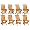 vidaXL Garden Chair Set of 8 Natural Teak, Grey