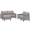 vidaXL 3 Piece Sofa Set with Cushions Light Gray Fabric