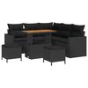 vidaXL Garden Sofa Set Height-Adjustable 8 pcs Black Poly Rattan
