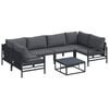 vidaXL Garden Sofa Set with Cushion 7 pcs Black Steel