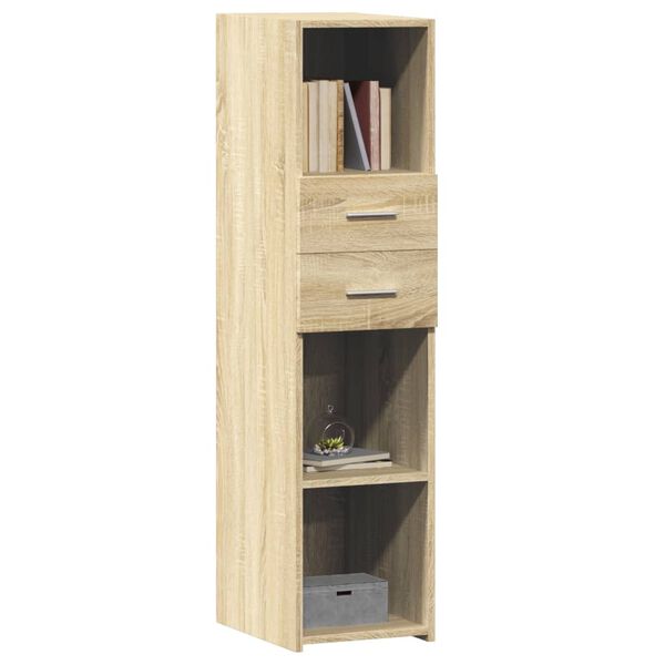vidaXL Highboard Sonoma Oak Engineered Wood Tall Modern Storage Unit