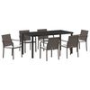 vidaXL Garden Dining Set 7 pcs Brown Poly rattan