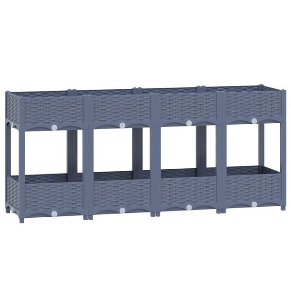 vidaXL Raised Bed Blue Grey Polypropylene Large Durable Planter Box
