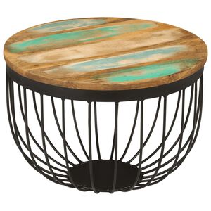 vidaXL Coffee Table Multicolor Solid reclaimed wood, steel Small