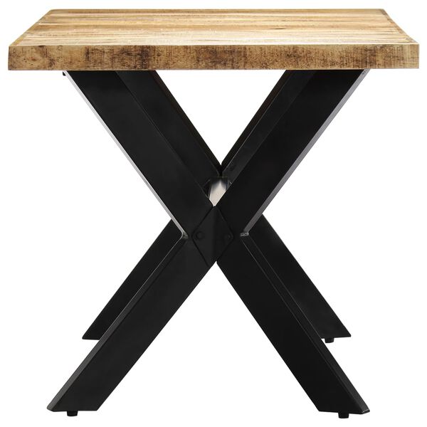 vidaXL Dining Table Natural Wooden Solid rough mango wood