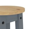 vidaXL Bar Stool Grey Solid Pine Wood with Honey Wax Finish Medium