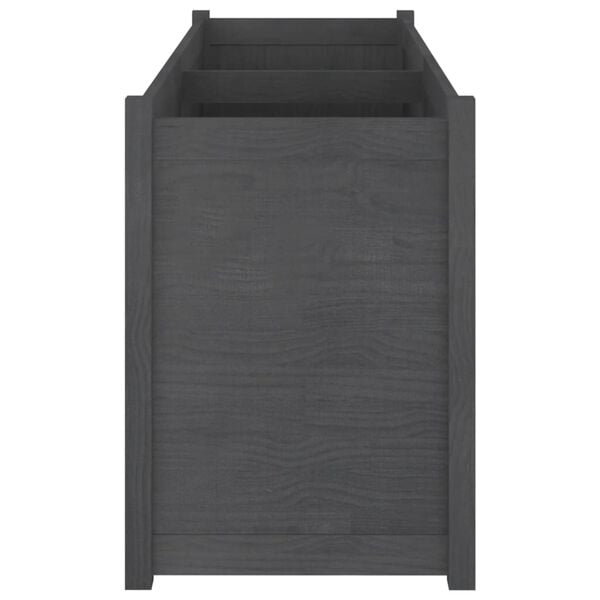vidaXL Garden Planter Grey Solid pinewood Large Durable Garden Planter