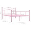vidaXL Bed Frame Pink Metal Full Sturdy Rectangular Traditional