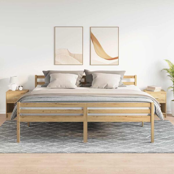 vidaXL Bedside Cabinet Set of 2 Artisan oak Engineered wood Medium