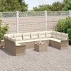 vidaXL Garden Sofa Set with Cushion 11 pcs Beige Poly rattan