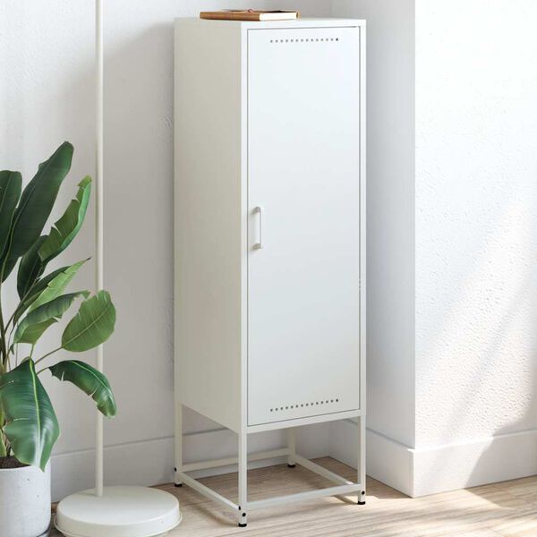 vidaXL Highboard White Steel Large Highboard Rectangular Industrial