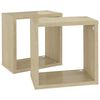 vidaXL Wall Cube Shelves 2 pcs Sonoma Oak 10.2"x5.9"x10.2"