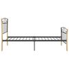 vidaXL Bed Frame Black and natural wood Powder-coated metal, solid oak wood
