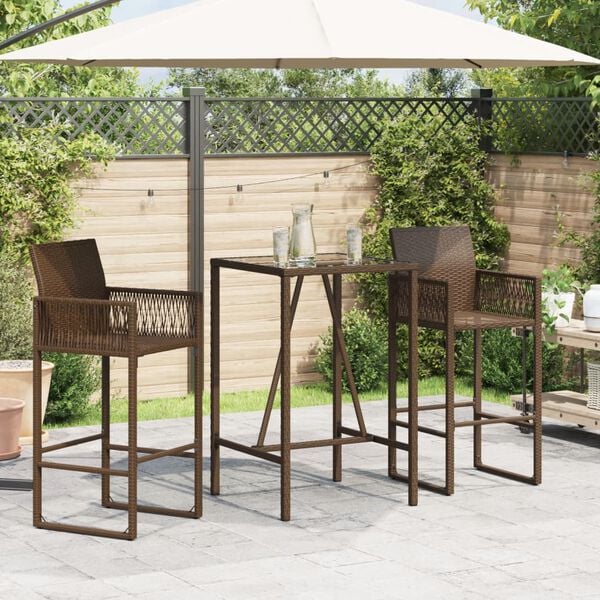 vidaXL Outdoor Bar Table Brown and Black