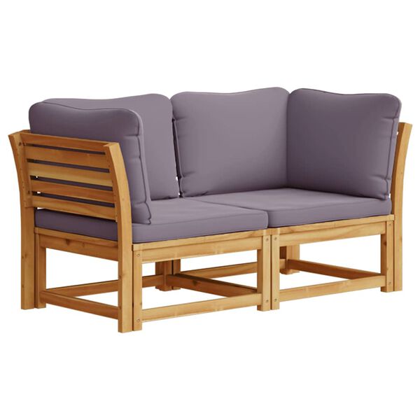 vidaXL Garden Lounge Set Dark grey, Natural wood