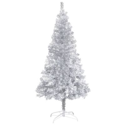 vidaXL Artificial Christmas Tree with Stand Silver 5 ft PET