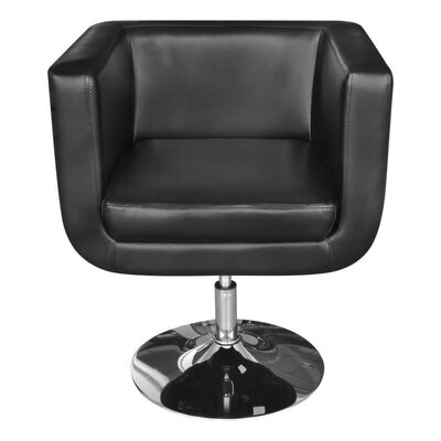 vidaXL Armchairs with Chrome Base 2 pcs Black Faux Leather