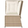 vidaXL Patio Sofa Beige PE rattan Single Adjustable Feet Garden Sofa