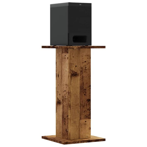 vidaXL Speaker Stands 2 pcs Old Wood 11.8x11.8x23.6" Engineered Wood