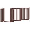 vidaXL Dog Gate Set of 15 Brown Solid Poplar wood Foldable Dog Gate