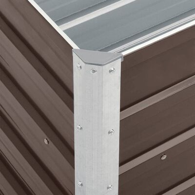 vidaXL Garden Raised Bed Galvanized Steel 94.5"x15.7"x17.7" Brown