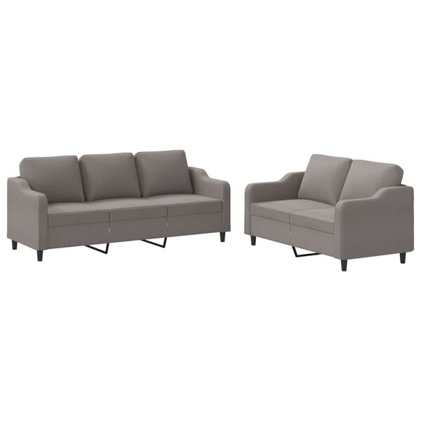 vidaXL Sofa Set Taupe Fabric (100% polyester), metal, textilene, plywood