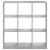 vidaXL Bookcase Concrete Grey Engineered Wood 40.2x12.6x42.5 in Bookcase