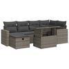 vidaXL Garden Sofa Set Grey PE rattan 7 Piece Set Modular
