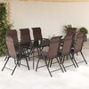 vidaXL Garden Chair Set of 8 Brown PE rattan, powder-coated steel Medium
